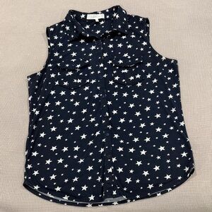Eden & Olivia Navy Star Pattern Sleeveless Shirt